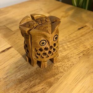Hand carved wooden owl